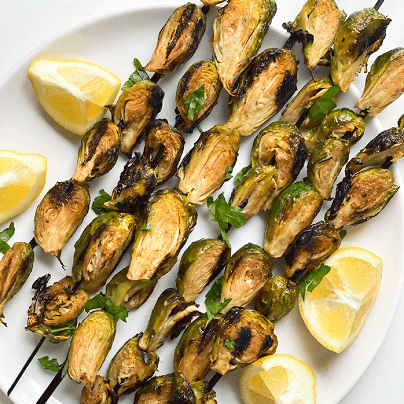 Crispy Brussels Sprouts Skewers