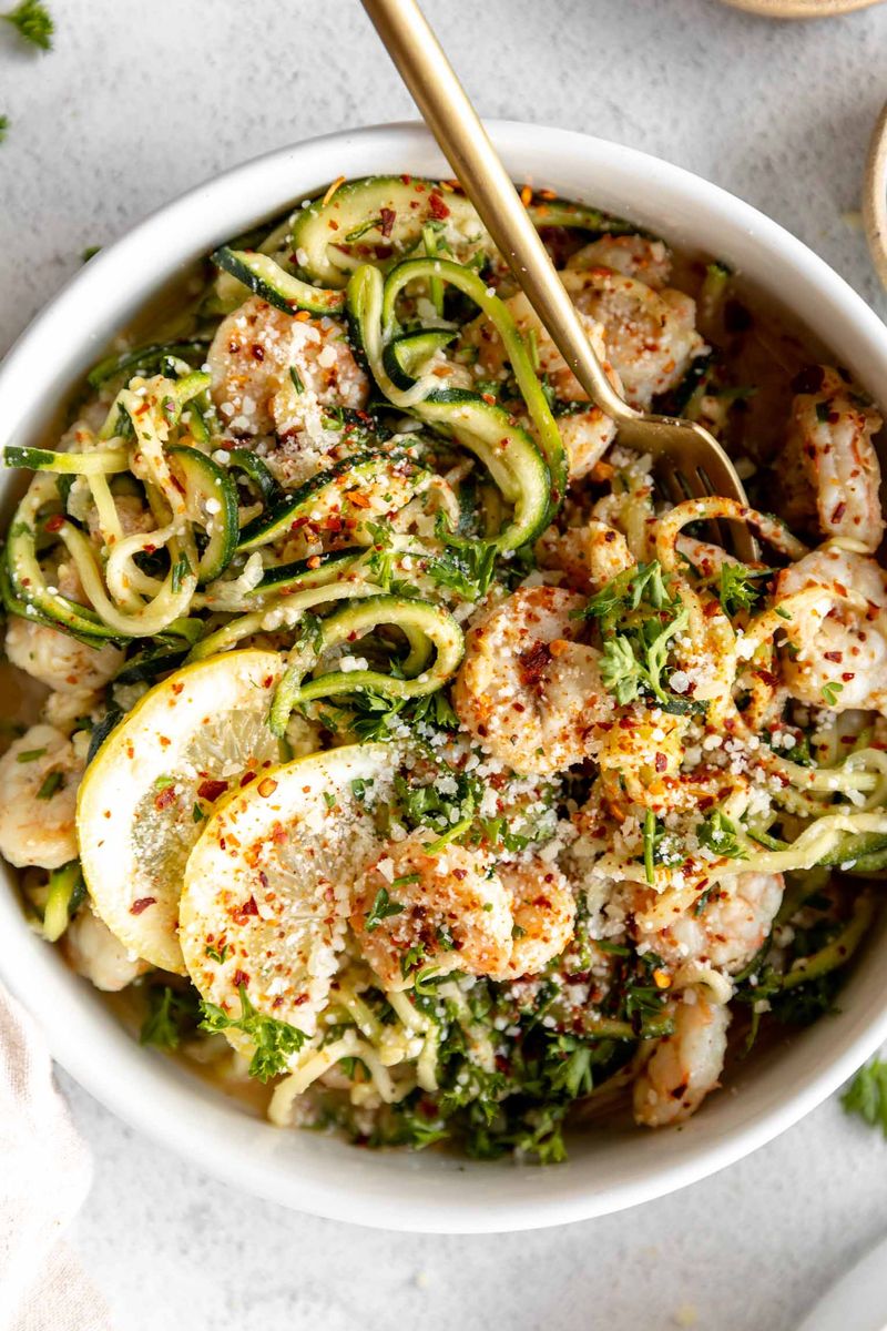 Zucchini Noodle Shrimp Scampi