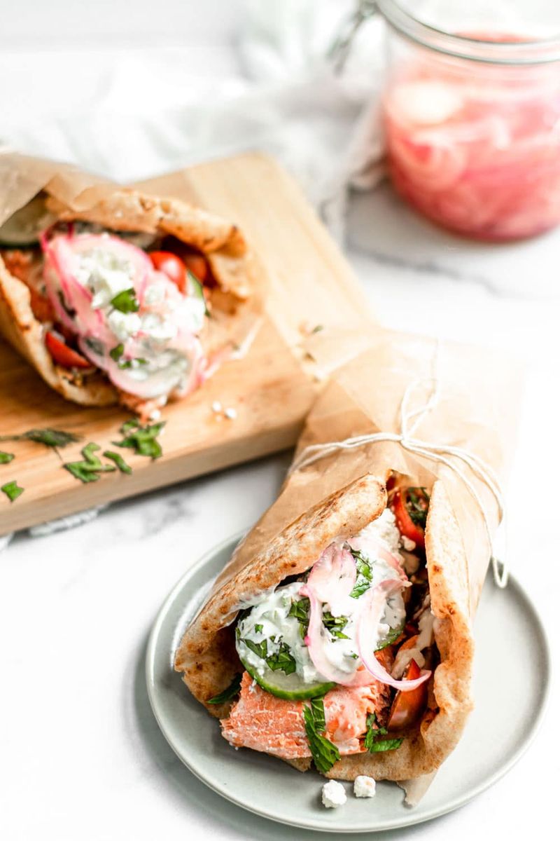 Greek Gyro Plates With Pickled Onions