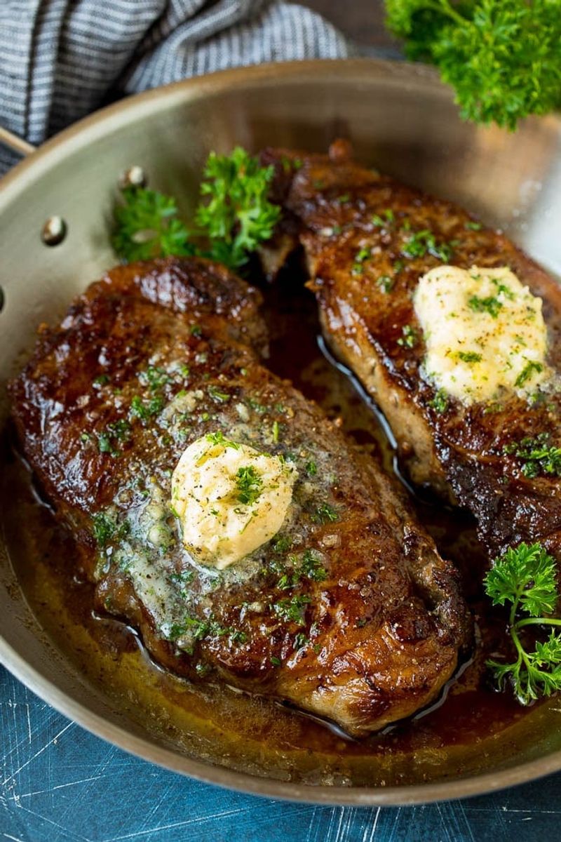 Steak with Garlic Herb Butter