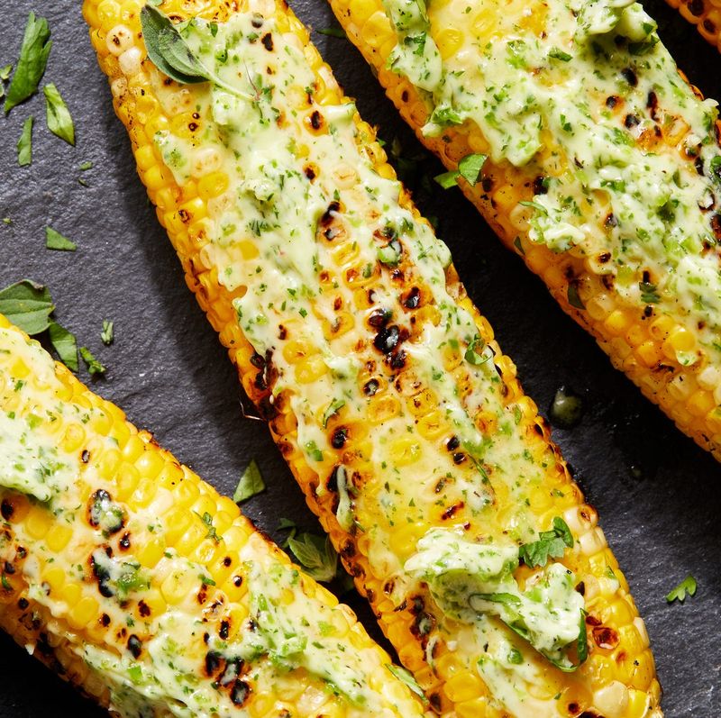 Grilled Corn with Mint Butter