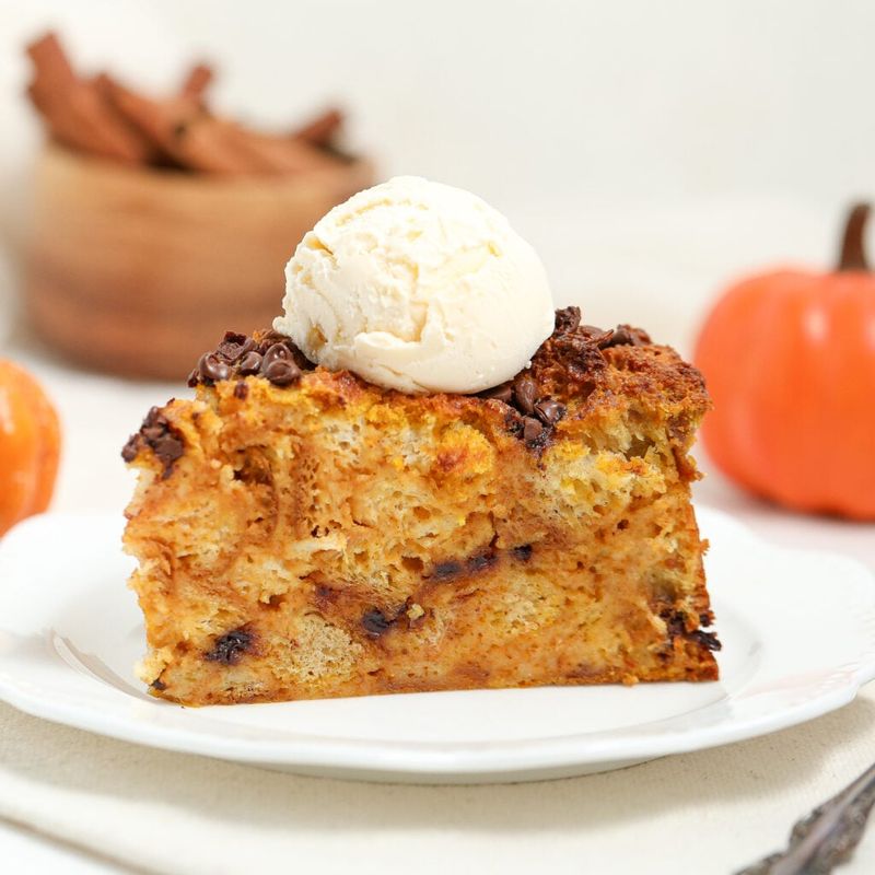Pumpkin Chocolate Bread Pudding