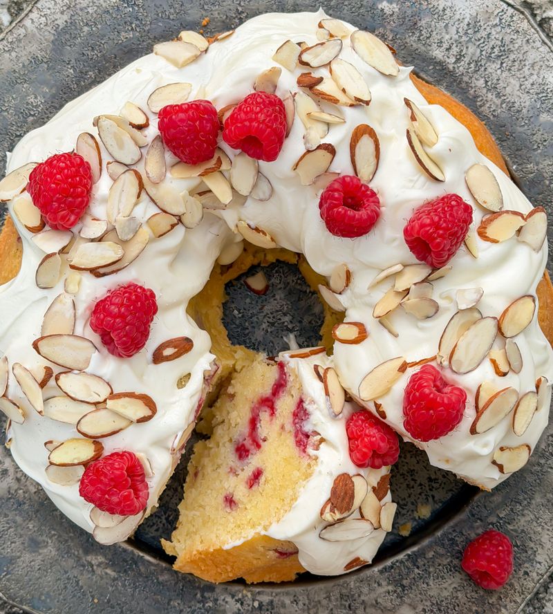 Raspberry Almond Bundt Cake