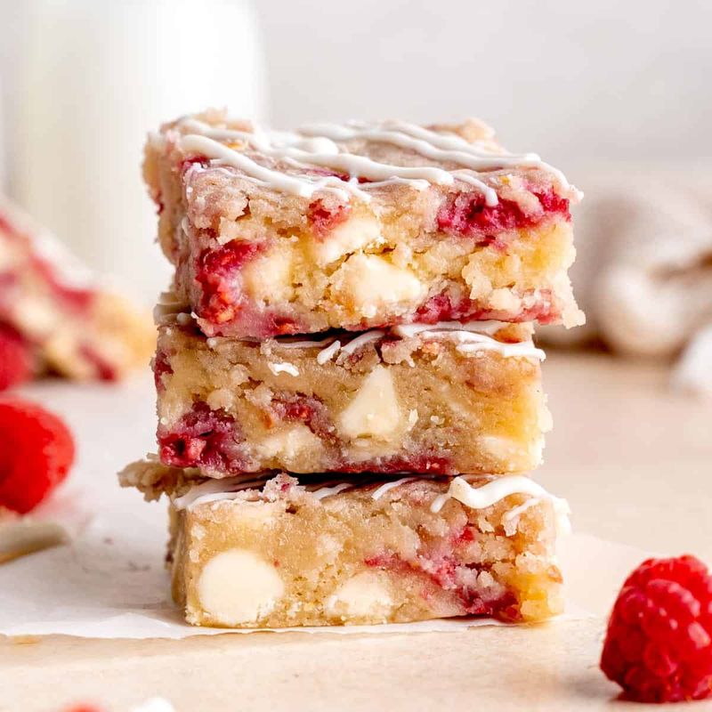 Raspberry White Chocolate Blondies