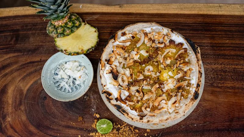 Hawaiian Pineapple Coconut Pizza