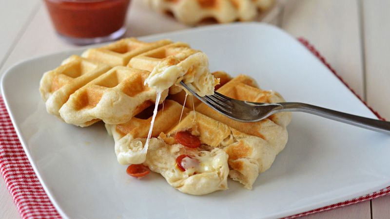 Waffled Pizza Pockets