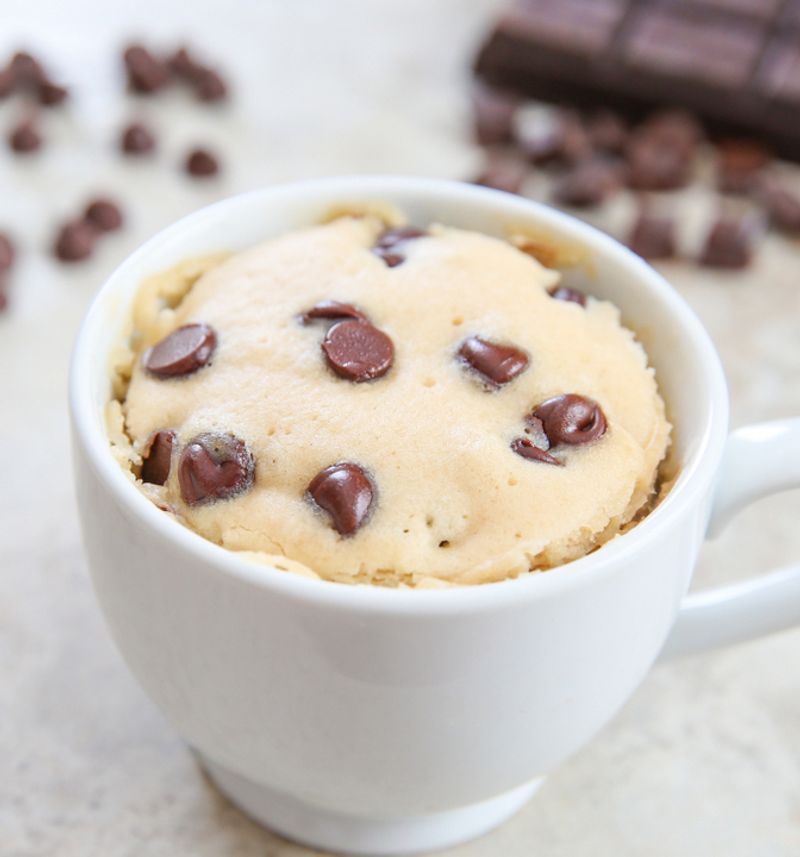Gooey Chocolate Chip Cookie in a Mug