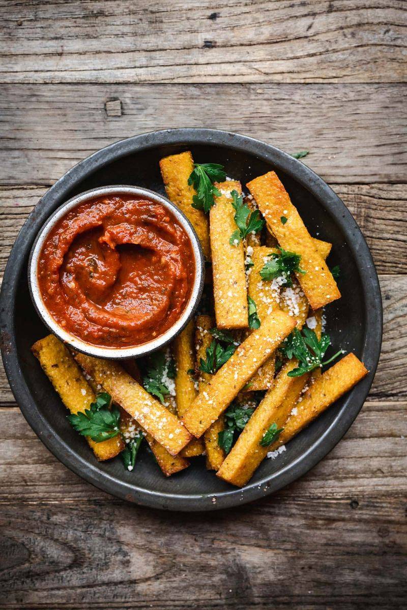 Golden Fried Polenta Fries