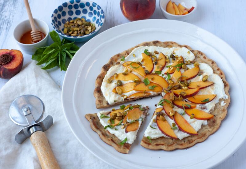 Peach and Ricotta Pizza