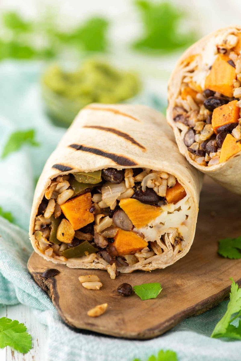 Roasted Sweet Potato and Black Bean Burrito