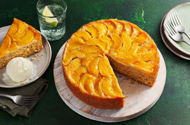 Upside-Down Peach Cake