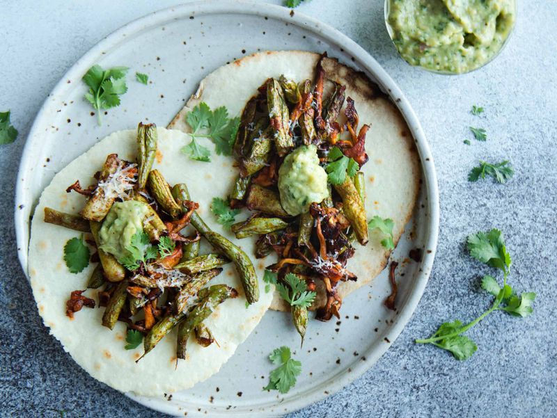 Green Bean and Chicken Tacos