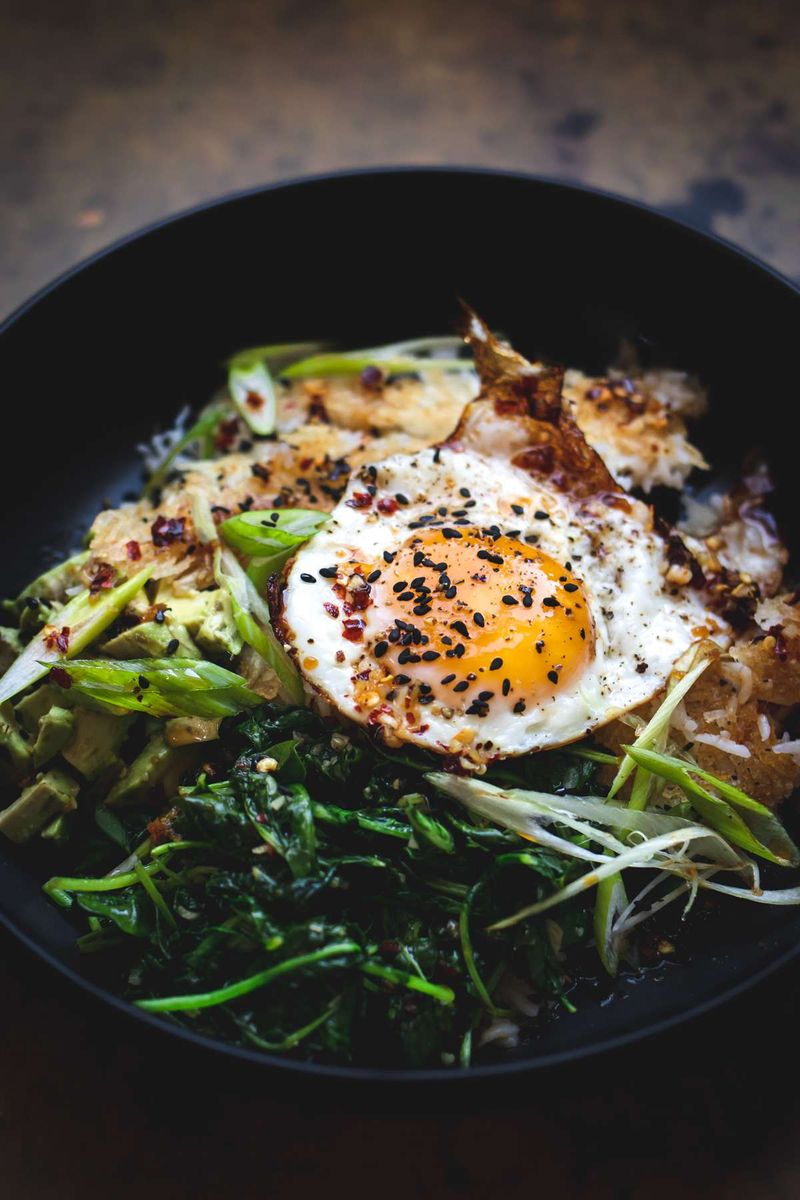 Crispy Rice Fried Egg Skillet