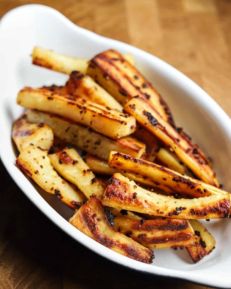 Maple Mustard Parsnips