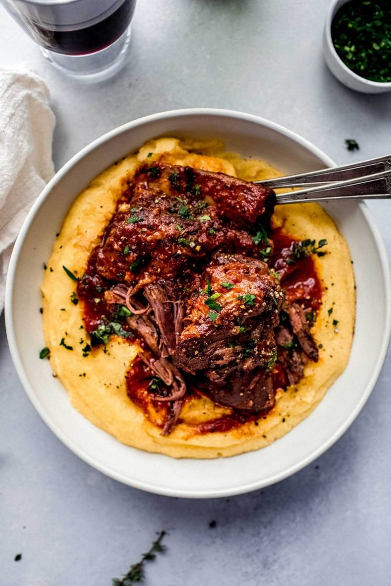 Braised Short Ribs Over Polenta