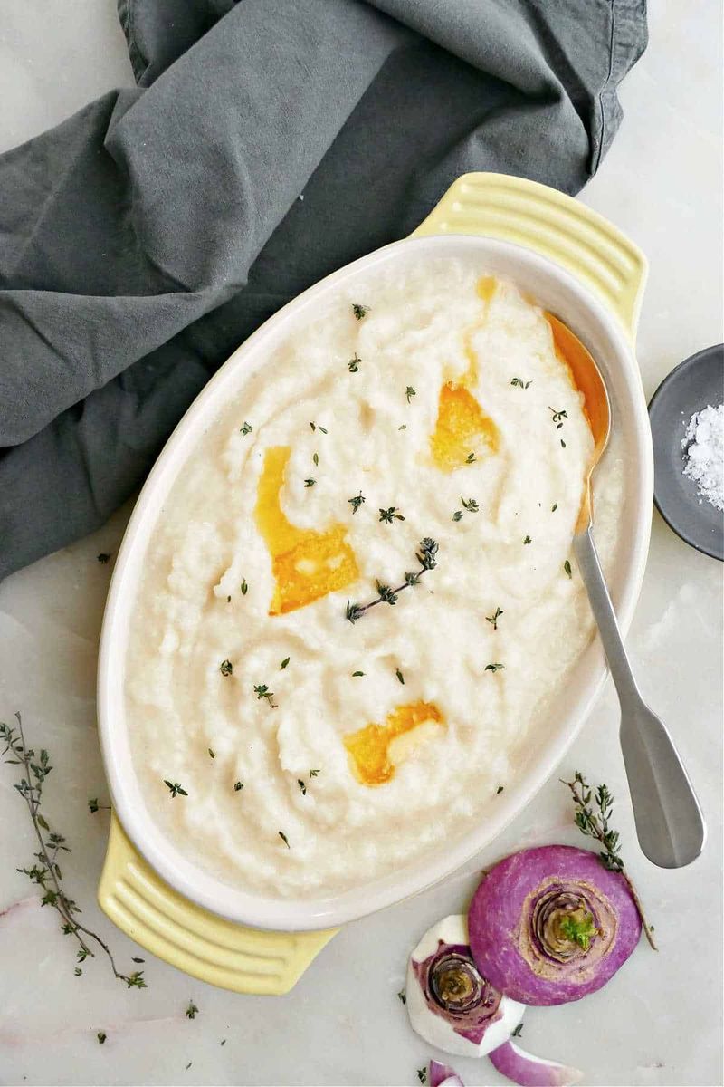 Creamy Mashed Turnips with Butter