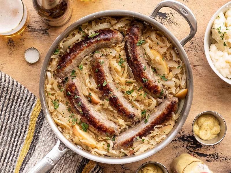 Bratwurst with Sauerkraut