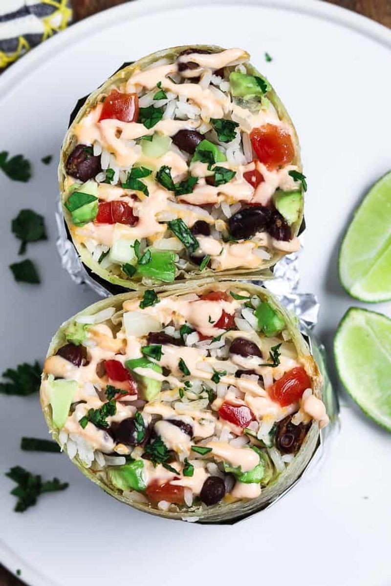 Smoky Black Bean Burrito With Chipotle Mayo