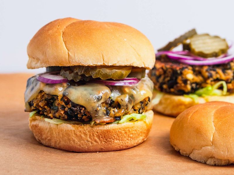 Smashed Bean Veggie Burgers