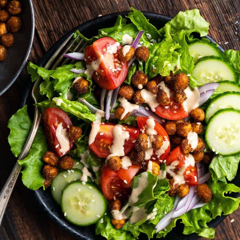 Crispy Roasted Chickpea Salad