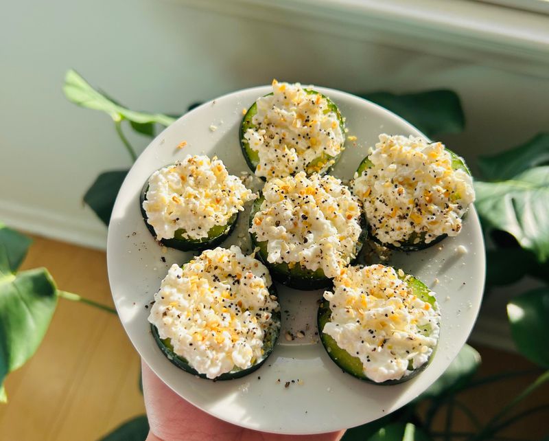Cottage Cheese Cucumber Bites