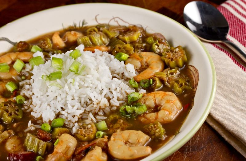 Okra Thickens Gumbo in Louisiana