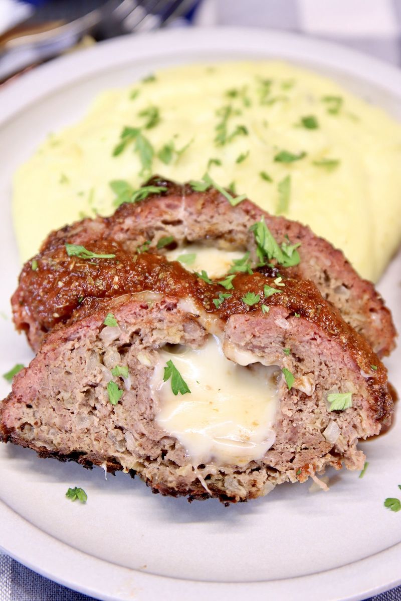 Mozzarella Stuffed Meatloaf
