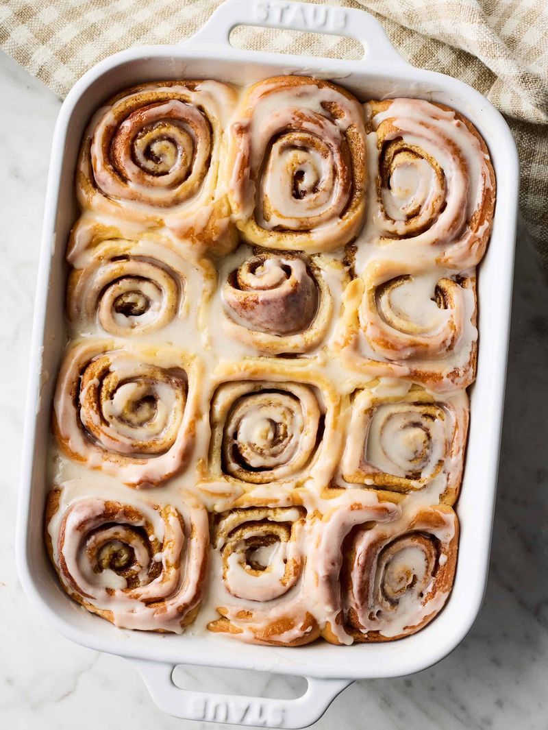 Cinnamon Rolls Rising and Baking