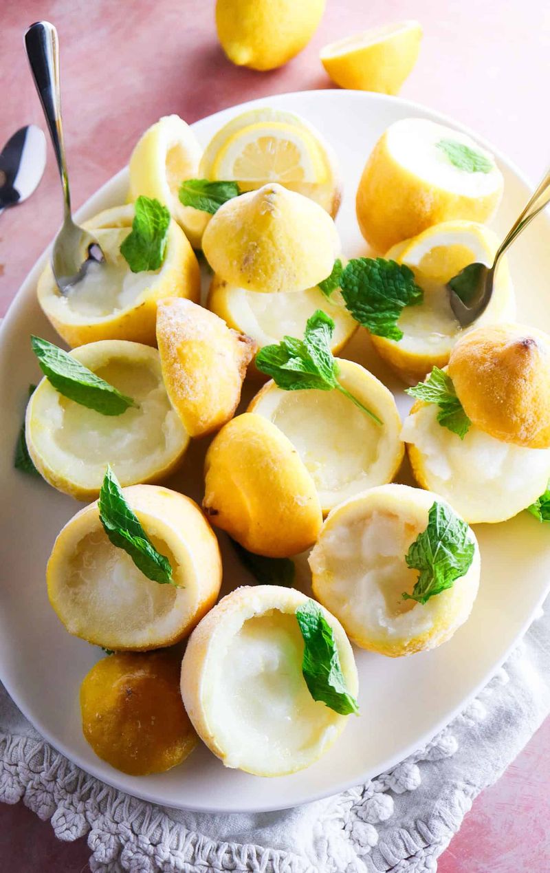 Lemon Sorbet Cups