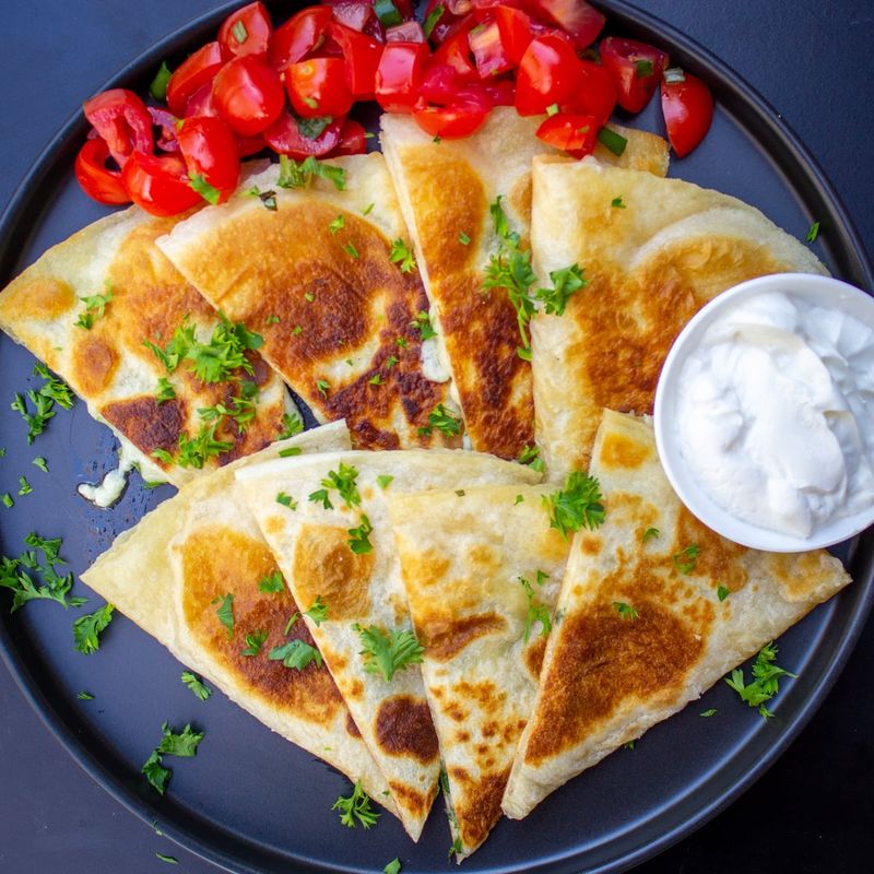 Quesadillas Cut Into Wedges