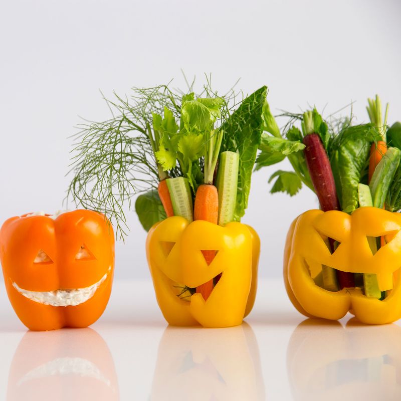 Jack-O-Lantern Pepper Cups