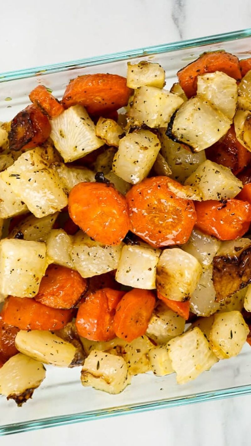 Maple Roasted Turnips and Carrots