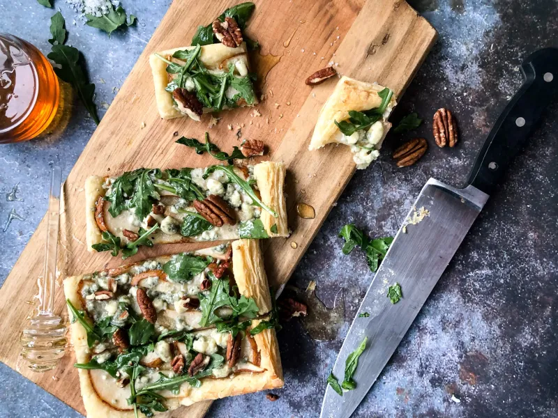 Pear, Gorgonzola, and Honey Flatbread