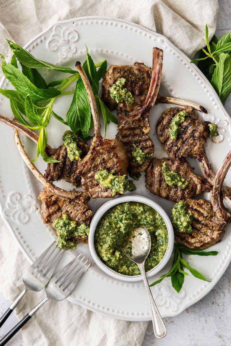 Mint Pesto Lamb Chops