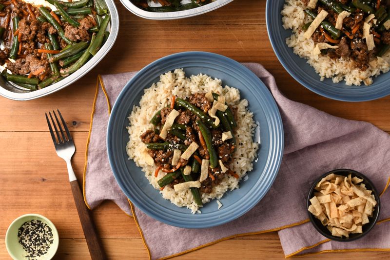 Teriyaki Beef and Green Bean Bowls