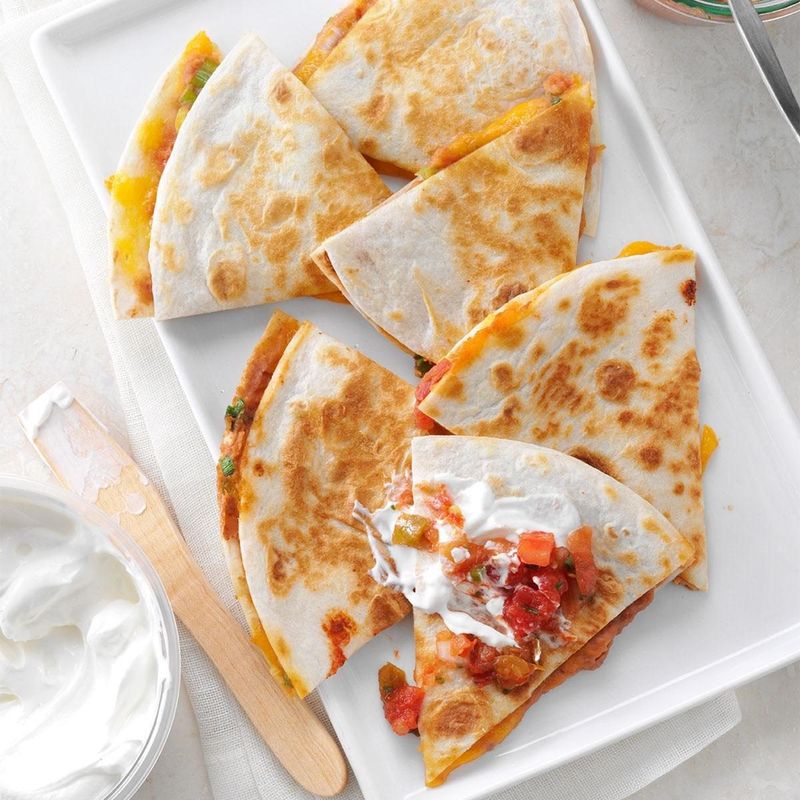 Cheesy Green Bean Quesadillas