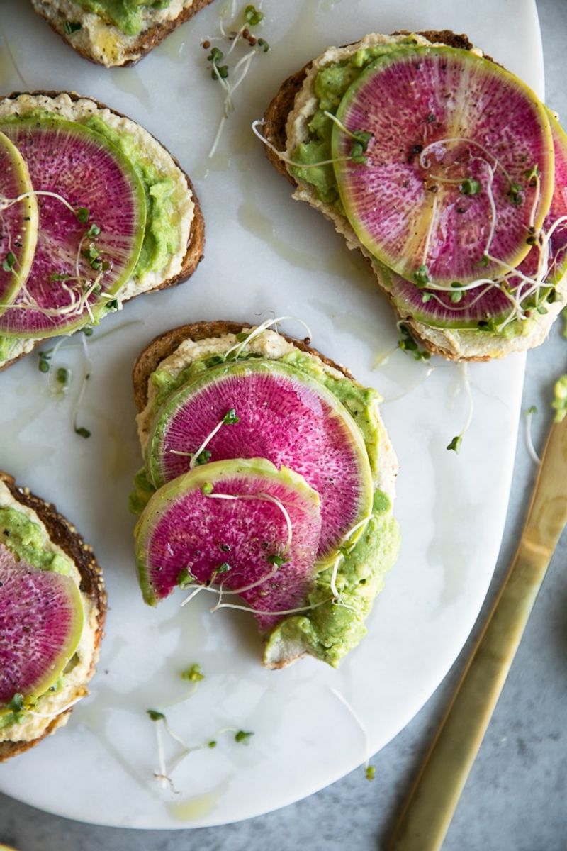 Radish and Avocado Toast