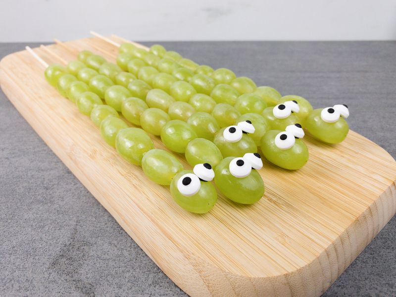 Grape Caterpillar Skewers