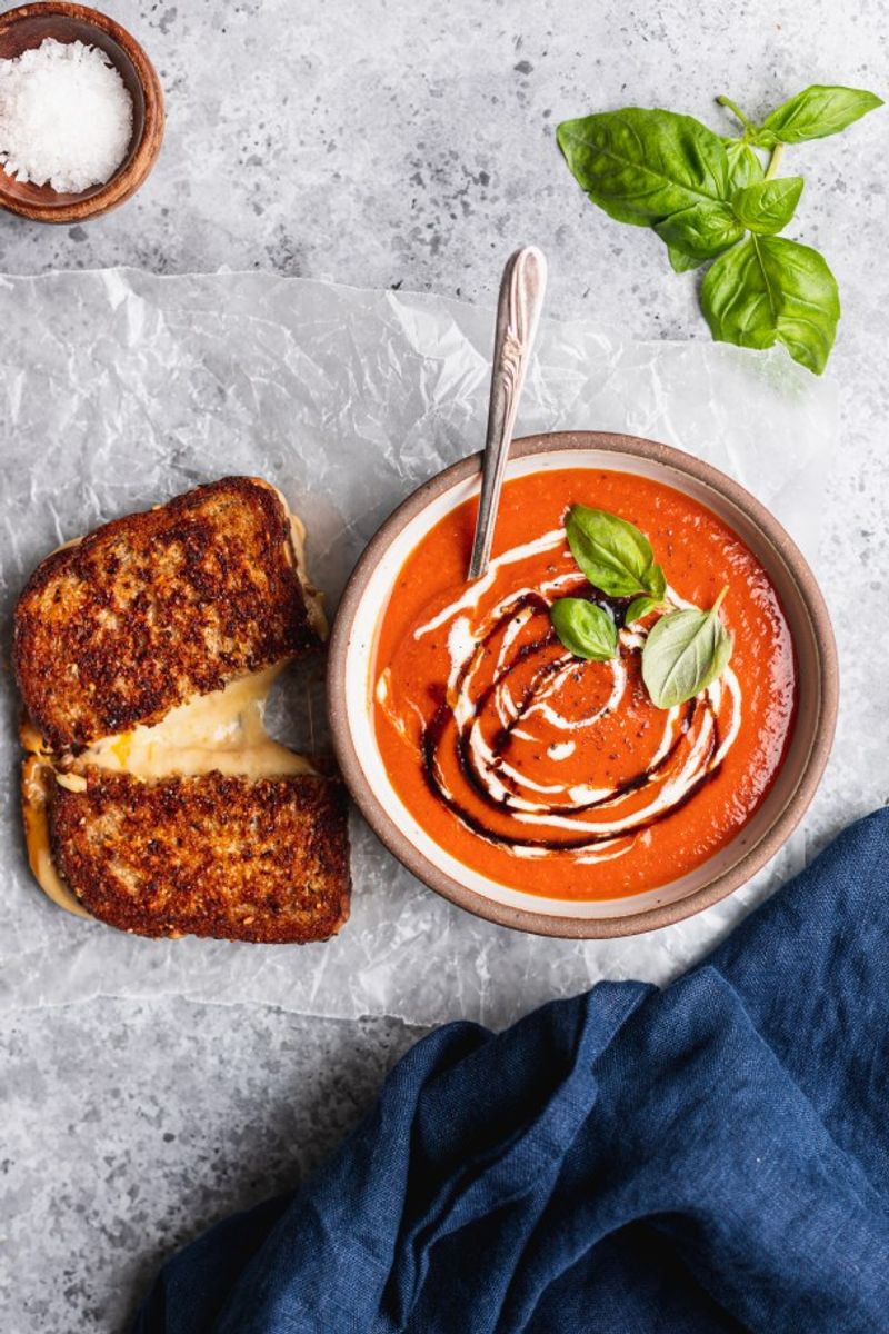Tomato Soup With Grilled Cheese