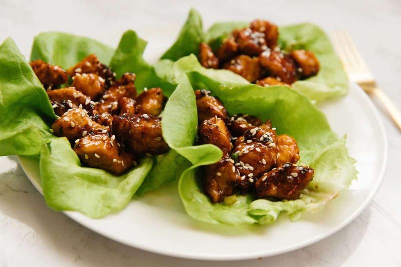 Sesame Chicken Lettuce Wraps