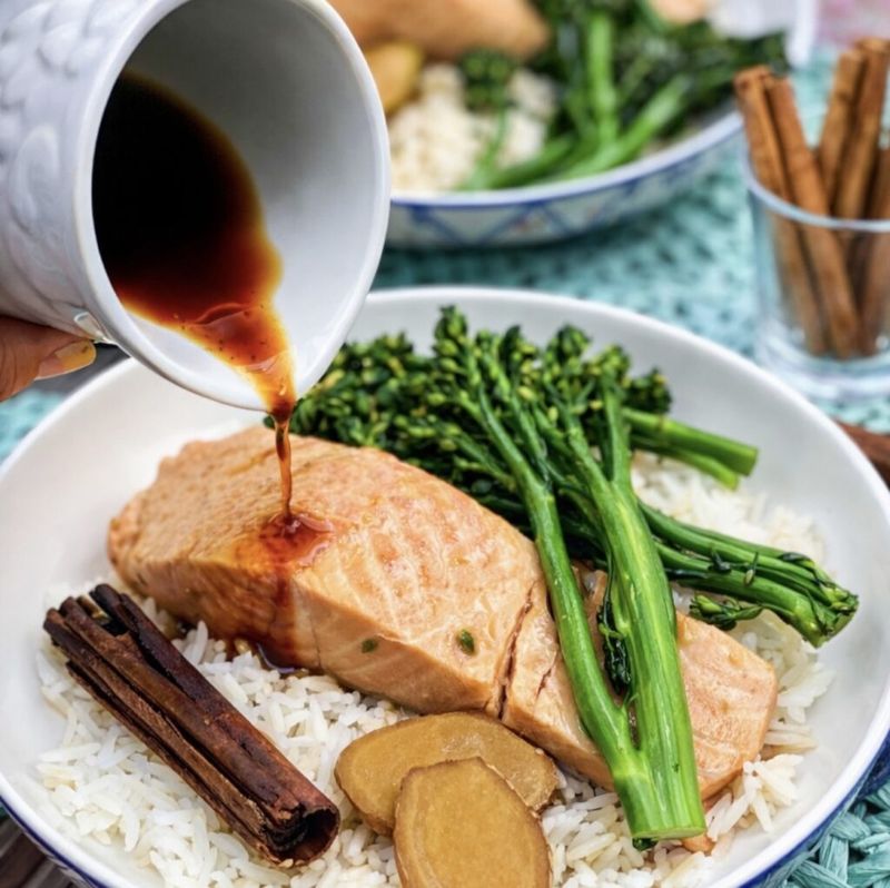 Jasmine Tea Poached Salmon