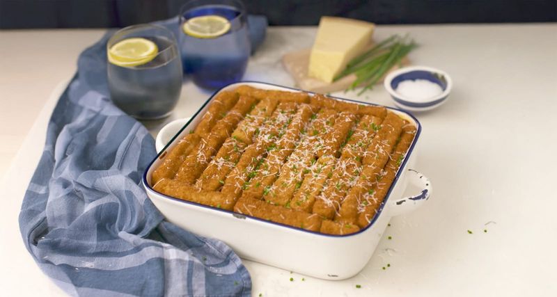 Cheesy Fish Finger Bake