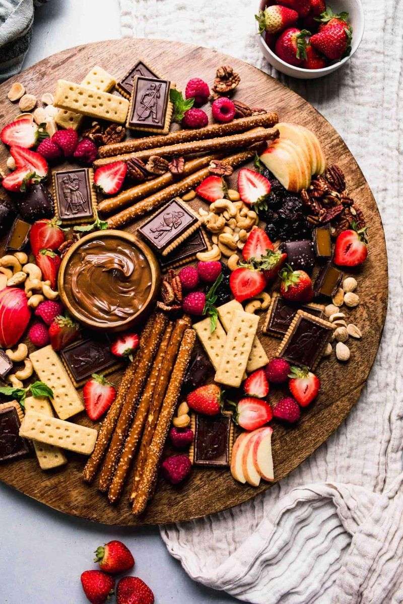 Fruit and Chocolate Dessert Plate
