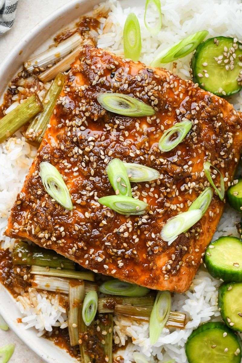 Sticky Ginger Glazed Salmon
