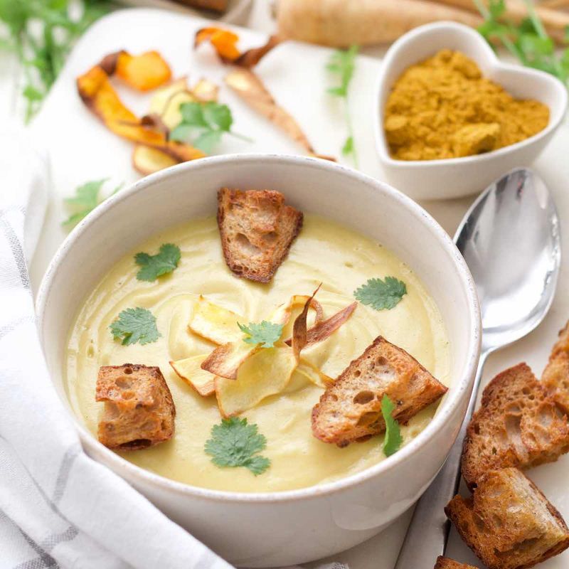 Velvety Curried Parsnip Soup