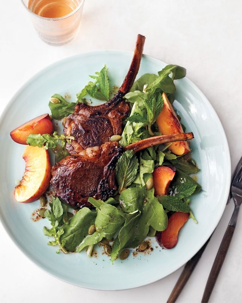 Balsamic Glazed Chops with Arugula