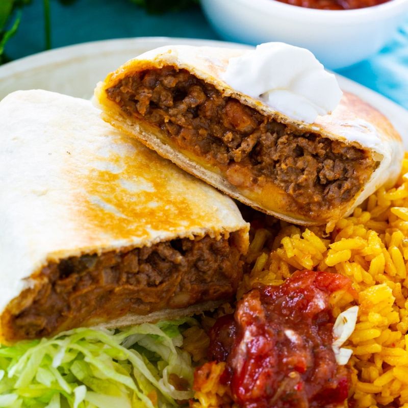 Golden Skillet Beef Burrito