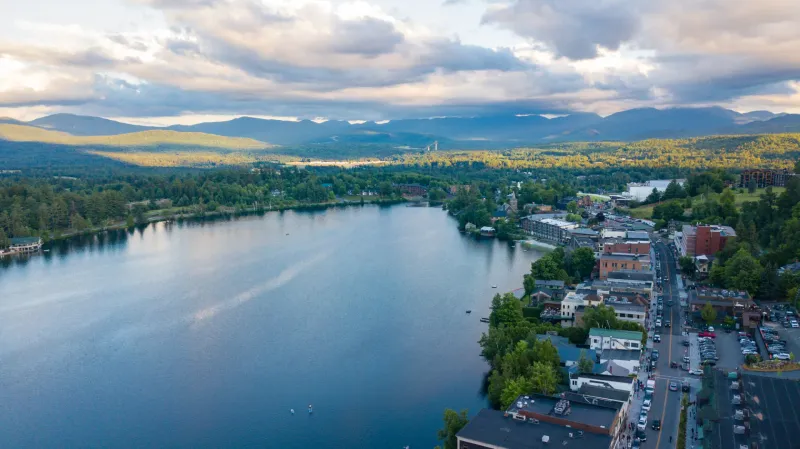 Lake Placid, New York: Main Street with a Mountain View