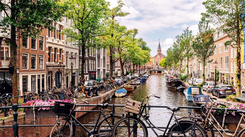 Amsterdam, Netherlands: Canal Curves and Gabled Houses