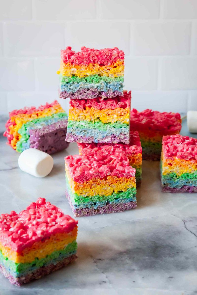 Rainbow Rice Krispie Treats